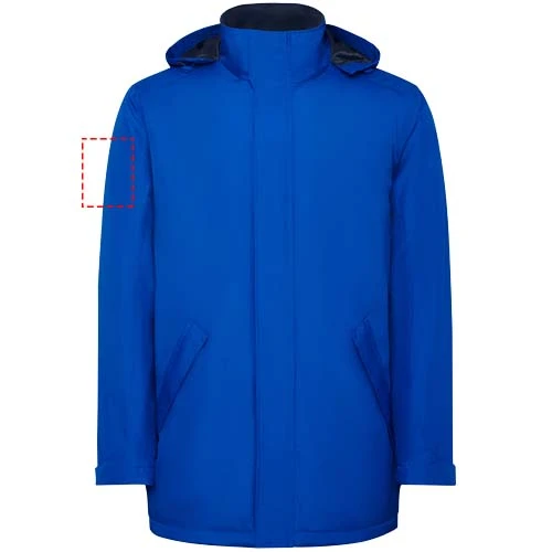 Pánska zateplená softshellová parka Notus - Roly – kráľovská modrá – tlačová plocha – Pravý biceps