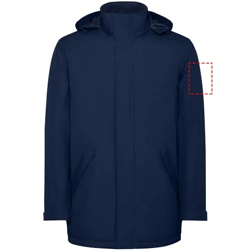 Pánska zateplená softshellová parka Notus - Roly – námornícka modrá – tlačová plocha – Levý biceps