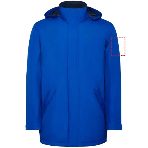 Pánska zateplená softshellová parka Notus - Roly – kráľovská modrá – tlačová plocha – Ľavý biceps