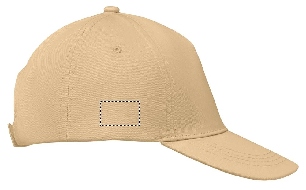 5 panelová baseballová čiapka BUZZ – slonovina – tlačová plocha – Pravý bok