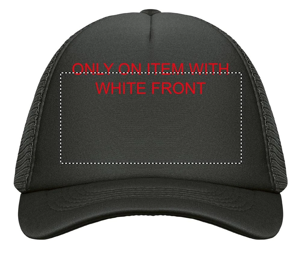Trucker's čiapka BUBBLE – černá – tlačová plocha – FRONT TS