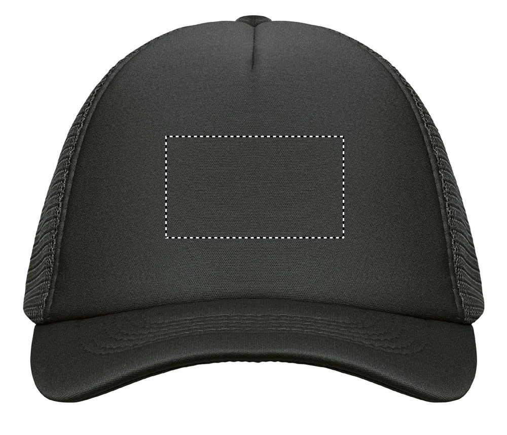 Trucker's čiapka BUBBLE – černá – tlačová plocha – FRONT S
