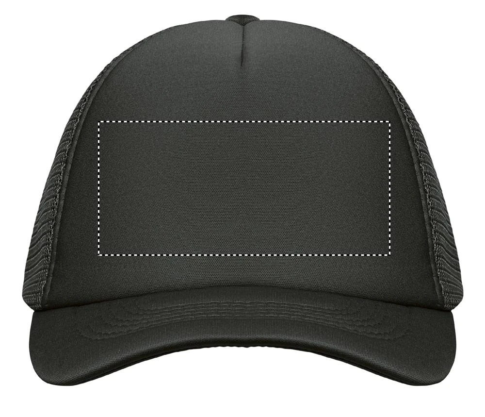 Trucker's čiapka BUBBLE – černá – tlačová plocha – FRONT E