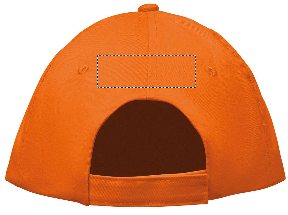 Päťpanelová čiapka SUNNY – oranžová – tlačová plocha – Zadná strana