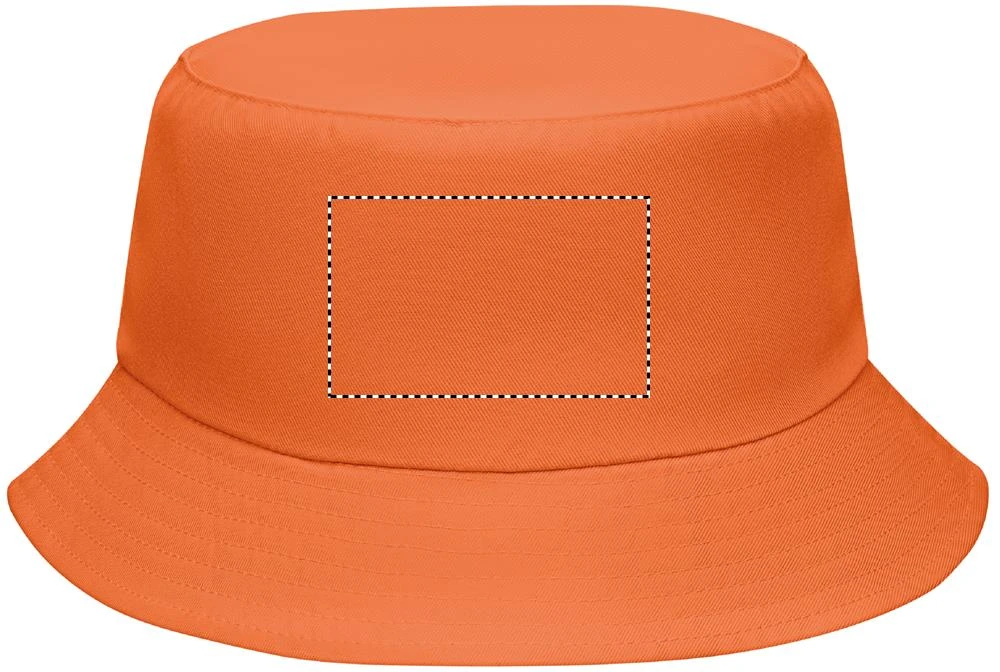 Klobúk EMMER – oranžová – tlačová plocha – Predná strana