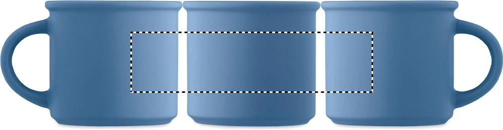 Matný keramický hrnček 300 ml CUPAGE – modrá – tlačová plocha – Dookola (rotačná sieťotlač)