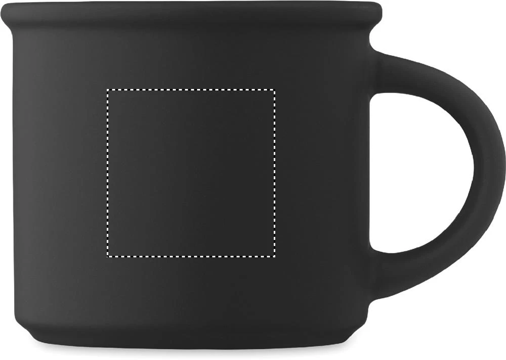 Matný keramický hrnček 300 ml CUPAGE – černá – tlačová plocha – Pre pravákov
