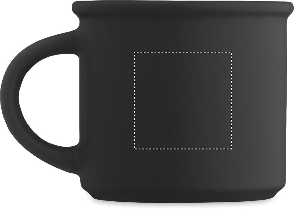 Matný keramický hrnček 300 ml CUPAGE – černá – tlačová plocha – Pre ľavákov
