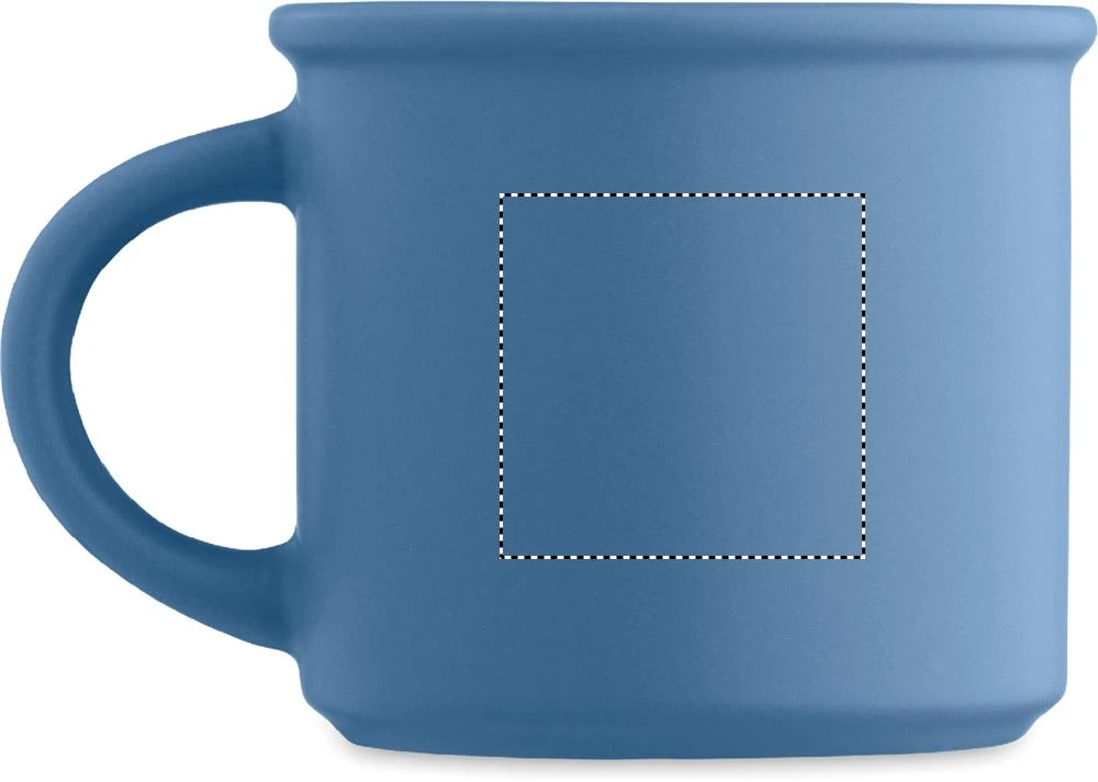 Matný keramický hrnček 300 ml CUPAGE – modrá – tlačová plocha – Pre ľavákov