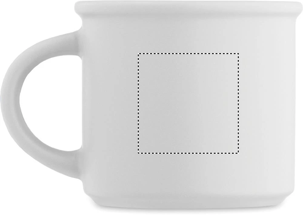 Matný keramický hrnček 300 ml CUPAGE – bílá – tlačová plocha – Pre ľavákov