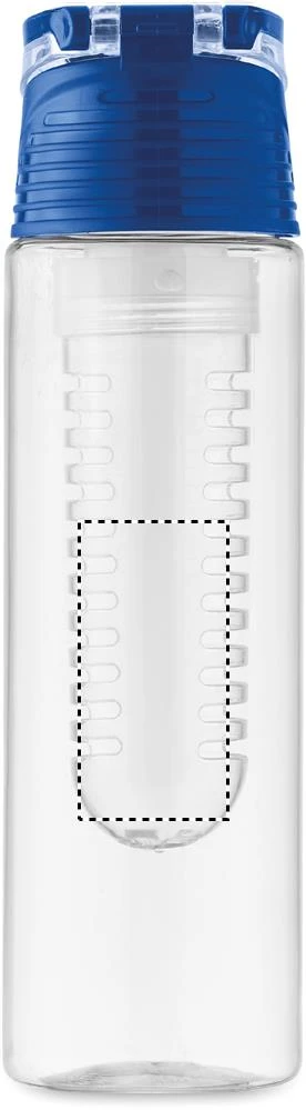Fľaša 500 ml SPORTTLE – královská modř – tlačová plocha – Zadná strana