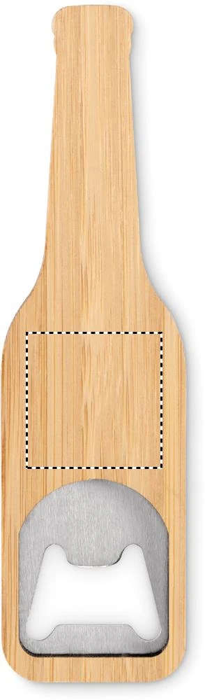 Bambusový otvárač na fľaše BUPER – barva dřeva – tlačová plocha – FRONT SIDE 1