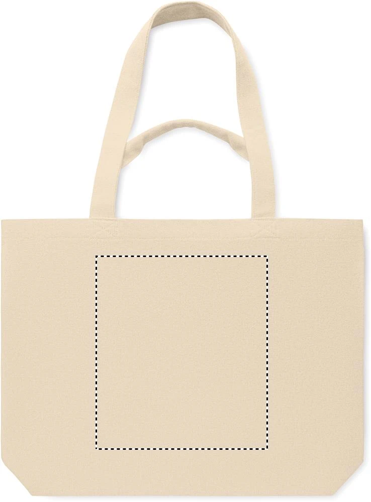 Plážová taška plátenná 320g MALDI BEACH – béžová – tlačová plocha – EMBROIDERY