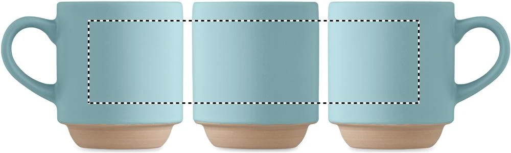 Keramický stohovateľný hrnček 17 CERACK – petrolejová – tlačová plocha – MUG TC