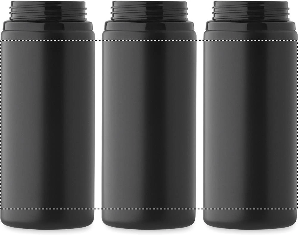 Jednostenná fľaša 500ml SPOT – černá – tlačová plocha – Dookola 360°