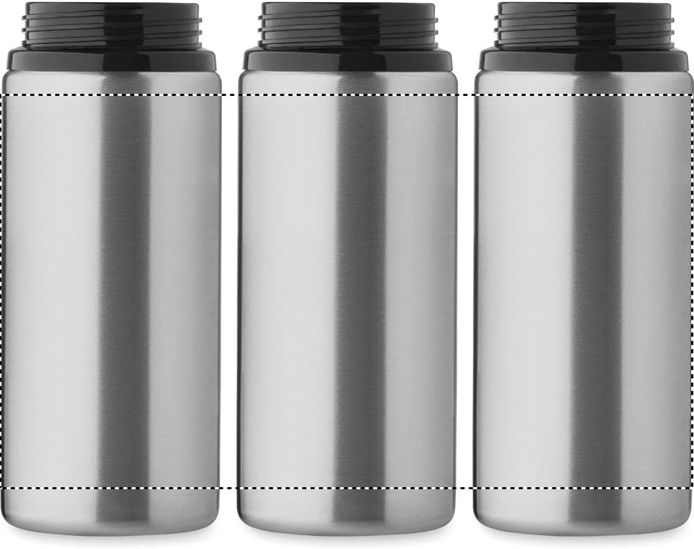 Jednostenná fľaša 500ml SPOT – matná stříbrná – tlačová plocha – Dookola 360°
