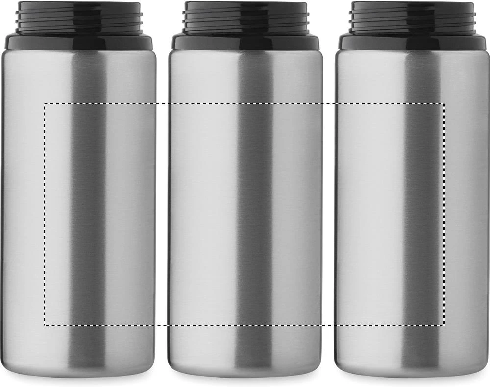 Jednostenná fľaša 500ml SPOT – matná stříbrná – tlačová plocha – Dookola (rotačná sieťotlač)