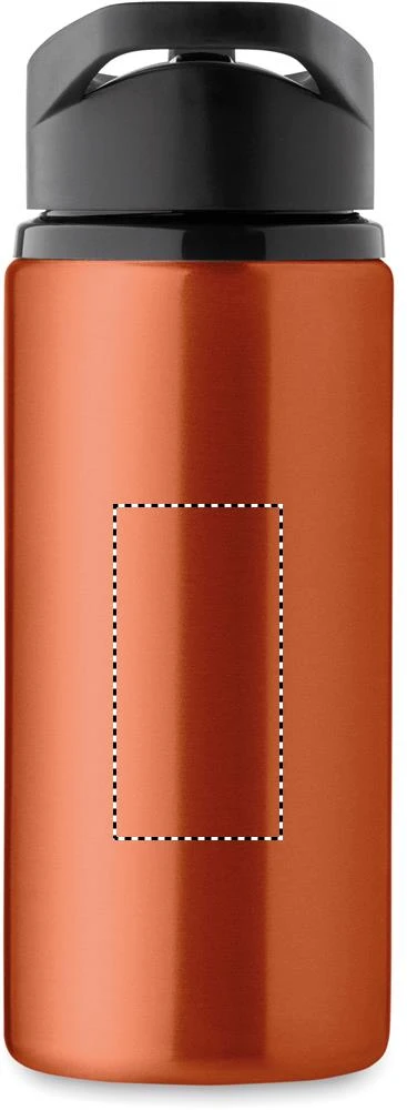 Jednostenná fľaša 500ml SPOT – oranžová – tlačová plocha – Zadná strana