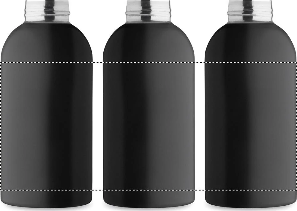 Jednostenná fľaša 500ml ATHENA MID – černá – tlačová plocha – Dookola 360°