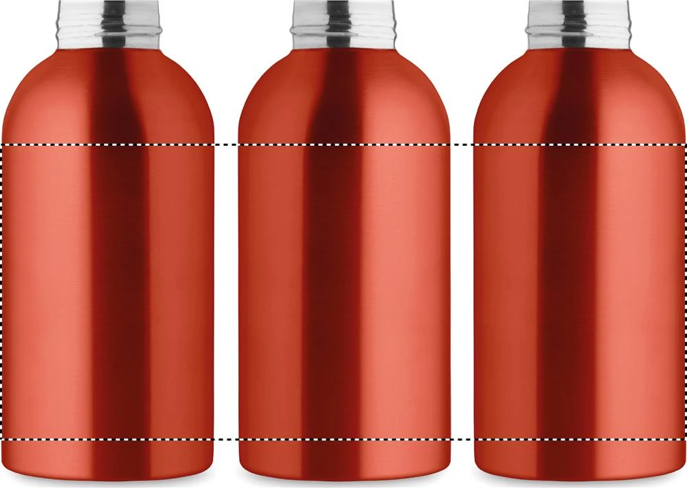 Jednostenná fľaša 500ml ATHENA MID – červená – tlačová plocha – Dookola 360°