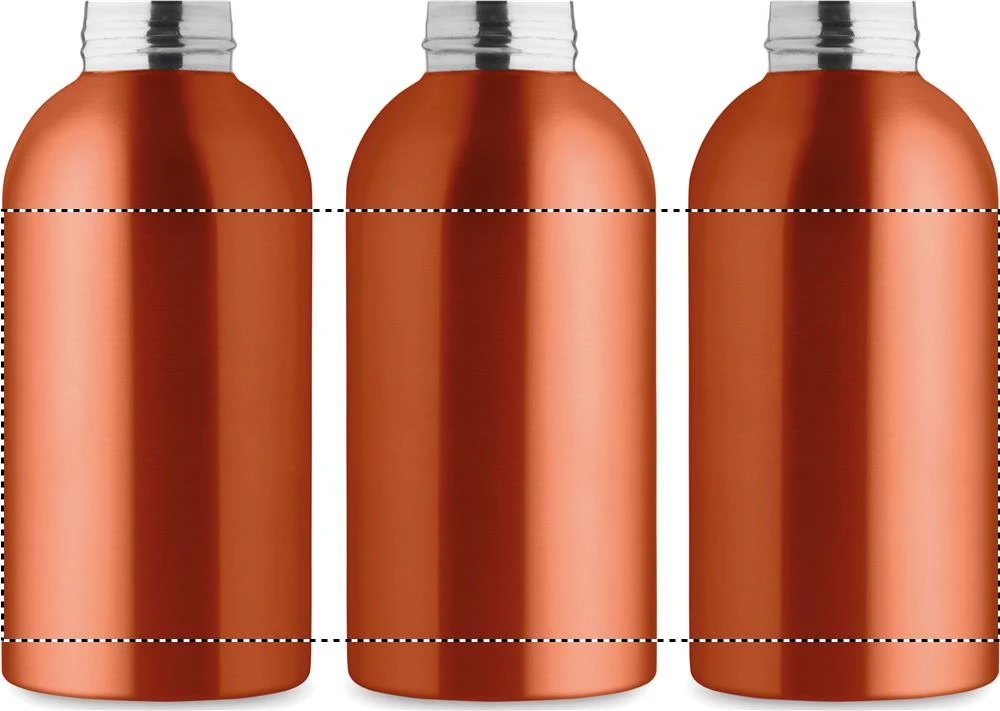 Jednostenná fľaša 500ml ATHENA MID – oranžová – tlačová plocha – Dookola 360°
