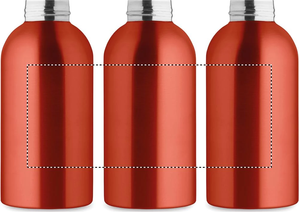 Jednostenná fľaša 500ml ATHENA MID – červená – tlačová plocha – Dookola (rotačná sieťotlač)
