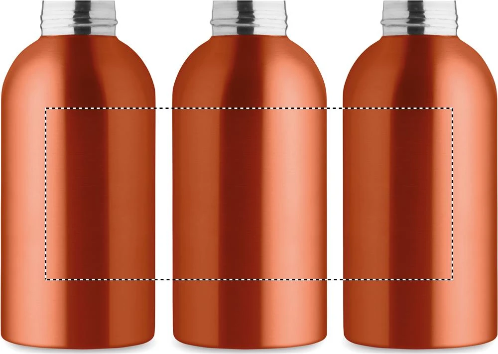 Jednostenná fľaša 500ml ATHENA MID – oranžová – tlačová plocha – Dookola (rotačná sieťotlač)