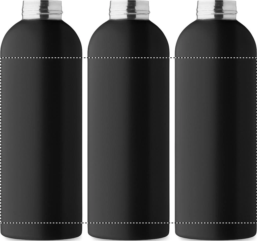 Jednostenná fľaša 750ml ATHENA PLUS – černá – tlačová plocha – Dookola 360°