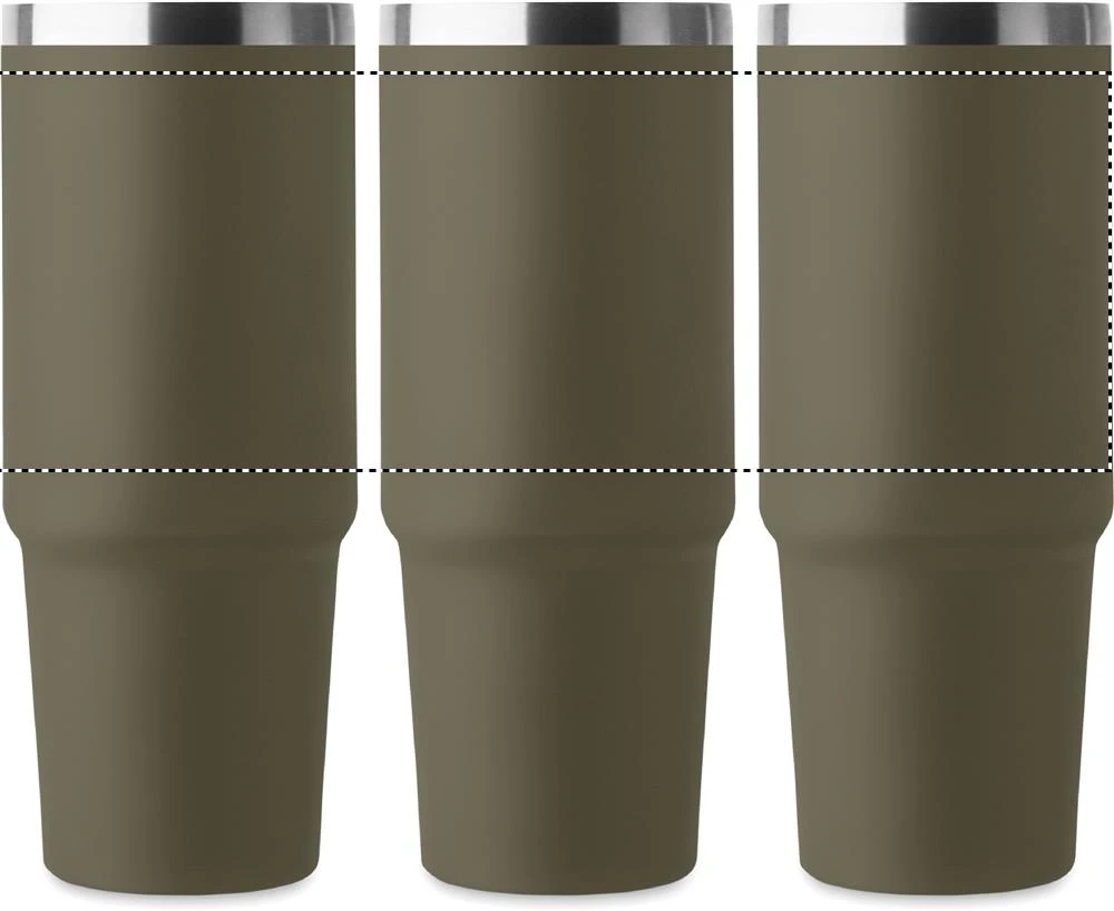 Dvojstenný pohár 850 ml SUMA HAND – tmavě zelená – tlačová plocha – 360 UPPER