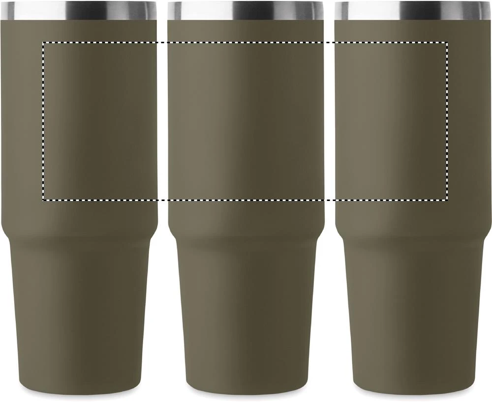 Dvojstenný pohár 850 ml SUMA HAND – tmavě zelená – tlačová plocha – Dookola (rotačná sieťotlač)