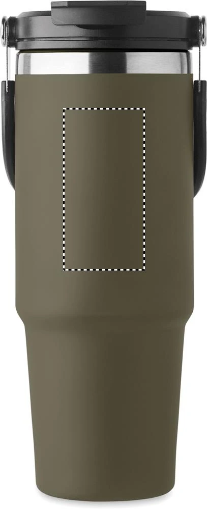Dvojstenný pohár 850 ml SUMA HAND – tmavě zelená – tlačová plocha – Bok 1