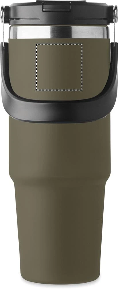 Dvojstenný pohár 850 ml SUMA HAND – tmavě zelená – tlačová plocha – Bok 2