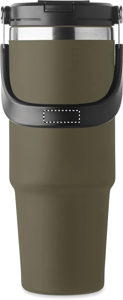 Dvojstenný pohár 850 ml SUMA HAND – tmavě zelená – tlačová plocha – HANDLE