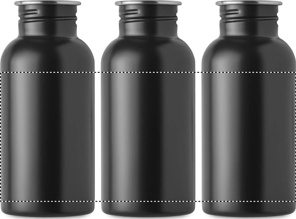 Jednostenná fľaša 500ml FLORENCE SING – černá – tlačová plocha – Dookola 360°