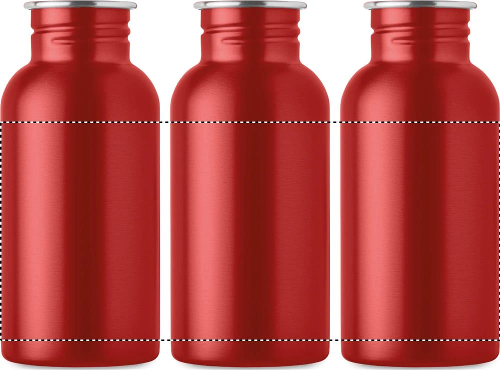Jednostenná fľaša 500ml FLORENCE SING – červená – tlačová plocha – Dookola 360°
