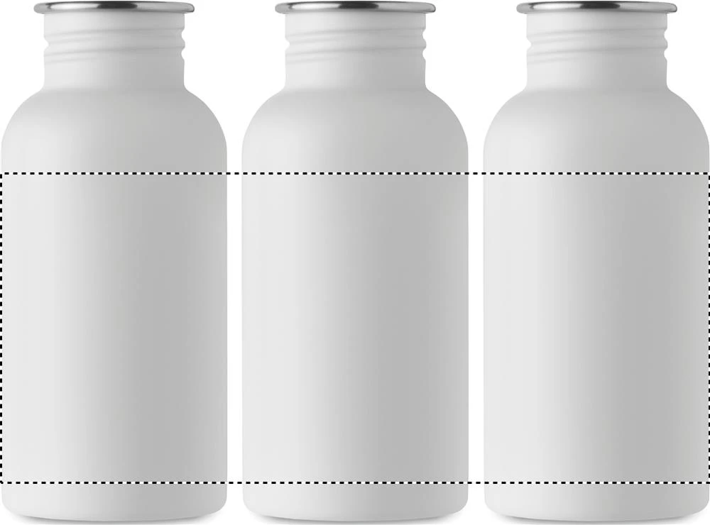 Jednostenná fľaša 500ml FLORENCE SING – bílá – tlačová plocha – Dookola 360°