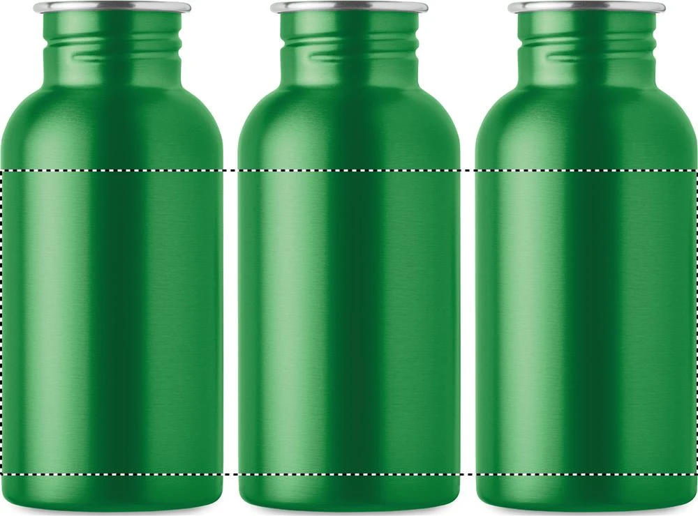 Jednostenná fľaša 500ml FLORENCE SING – zelená – tlačová plocha – Dookola 360°