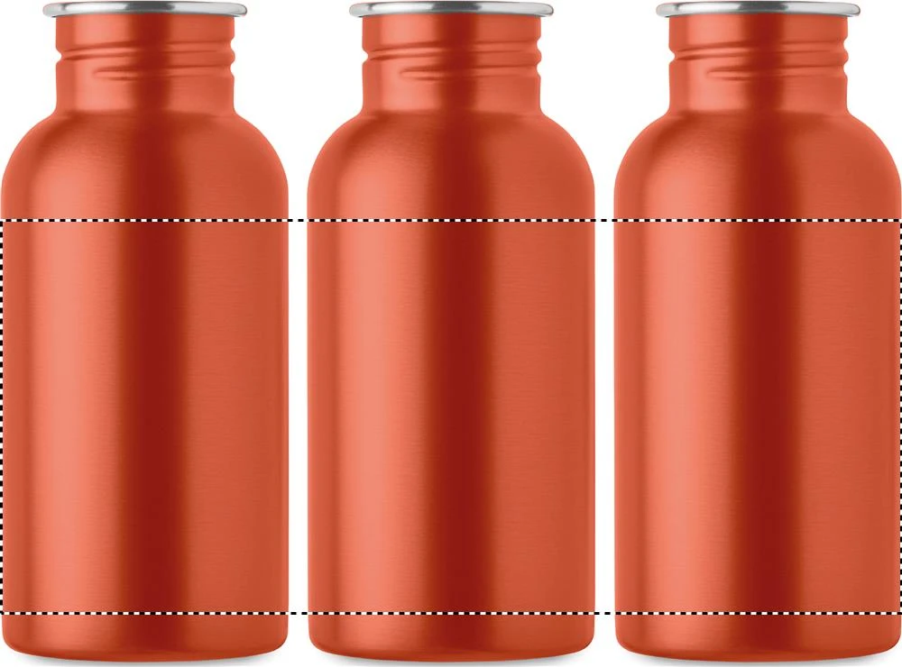 Jednostenná fľaša 500ml FLORENCE SING – oranžová – tlačová plocha – Dookola 360°