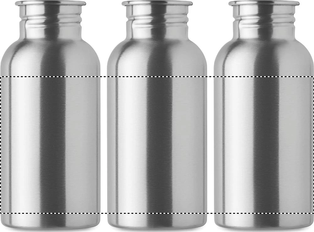 Jednostenná fľaša 500ml FLORENCE SING – matná stříbrná – tlačová plocha – Dookola 360°