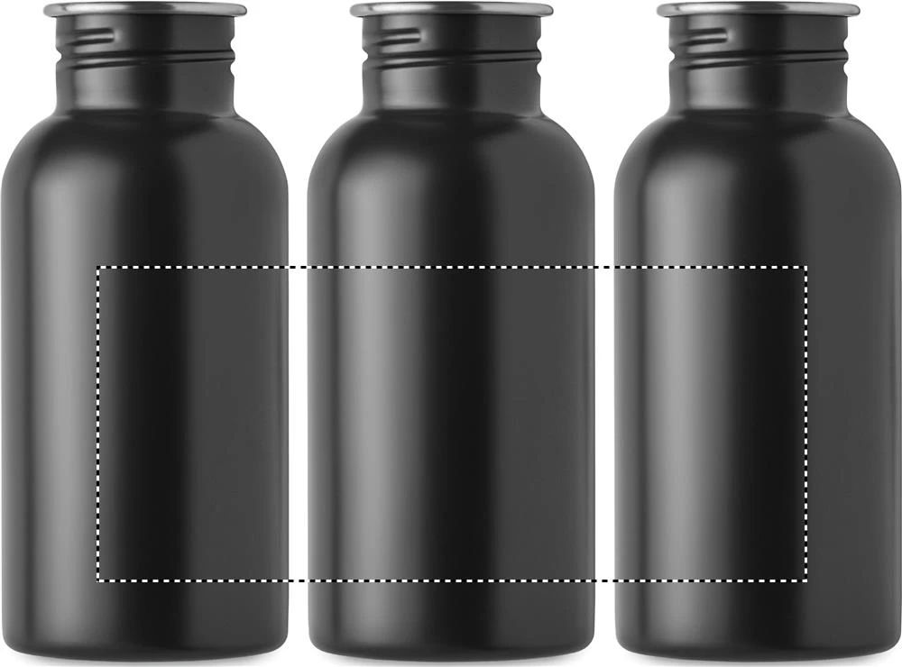 Jednostenná fľaša 500ml FLORENCE SING – černá – tlačová plocha – Dookola (rotačná sieťotlač)