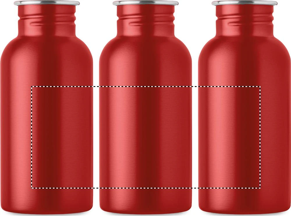 Jednostenná fľaša 500ml FLORENCE SING – červená – tlačová plocha – Dookola (rotačná sieťotlač)