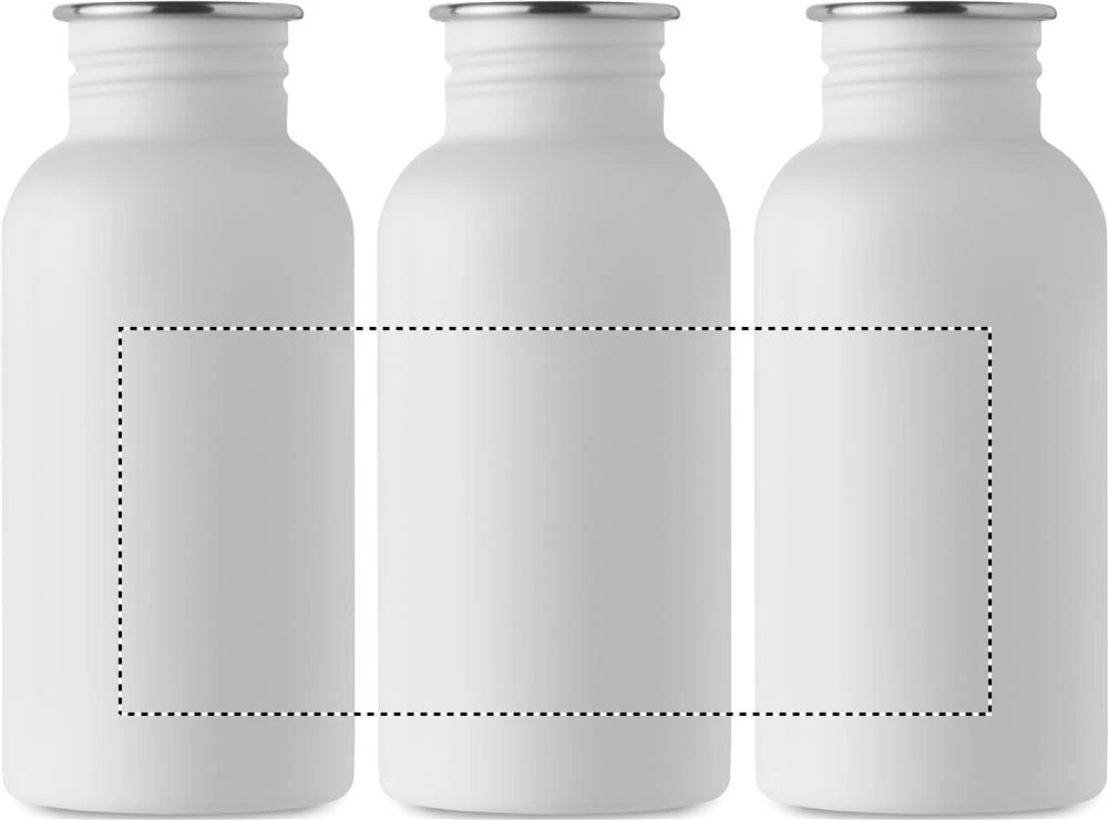 Jednostenná fľaša 500ml FLORENCE SING – bílá – tlačová plocha – Dookola (rotačná sieťotlač)