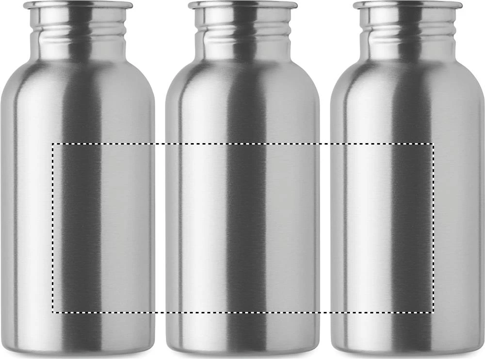 Jednostenná fľaša 500ml FLORENCE SING – matná stříbrná – tlačová plocha – Dookola (rotačná sieťotlač)