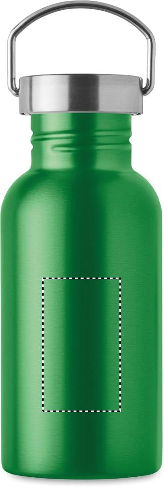 Jednostenná fľaša 500ml FLORENCE SING – zelená – tlačová plocha – Predná strana