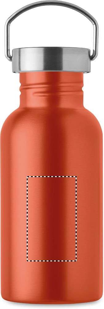 Jednostenná fľaša 500ml FLORENCE SING – oranžová – tlačová plocha – Predná strana