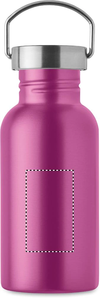 Jednostenná fľaša 500ml FLORENCE SING – fuchsiová – tlačová plocha – Predná strana