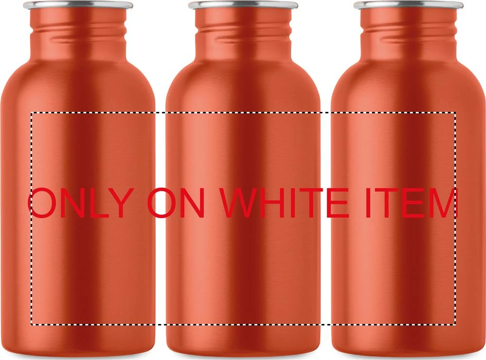 Jednostenná fľaša 500ml FLORENCE SING – oranžová – tlačová plocha – Sublimácia