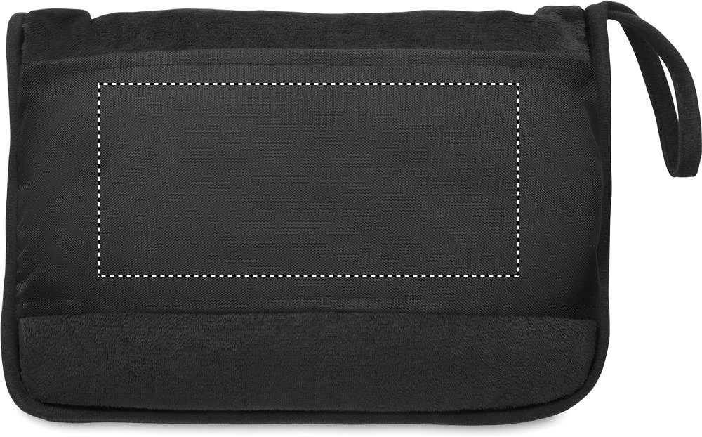 Cestovná deka 2v1 COZY – černá – tlačová plocha – Puzdro