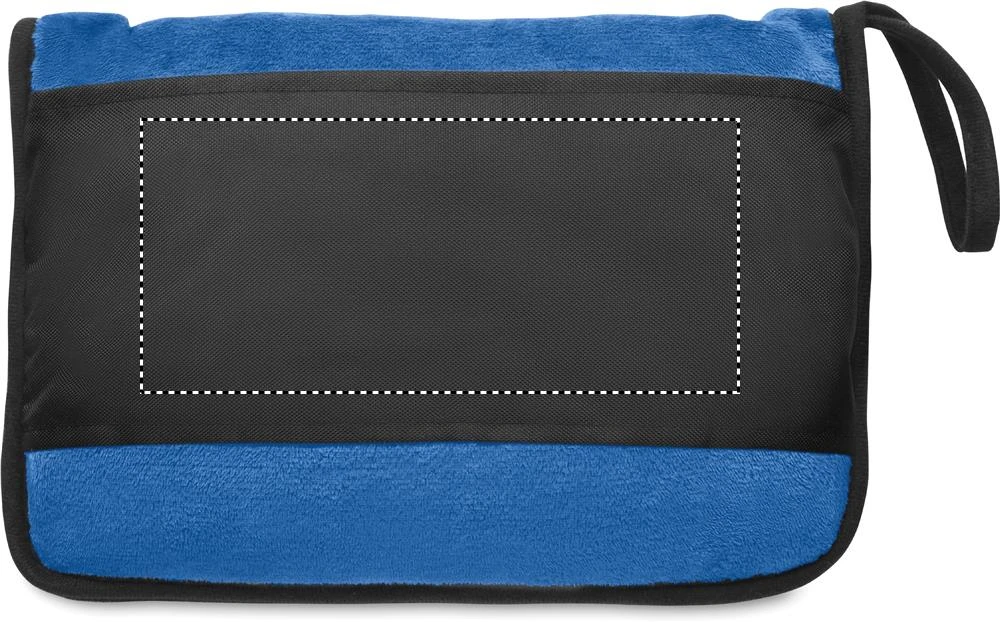 Cestovná deka 2v1 COZY – modrá – tlačová plocha – Puzdro
