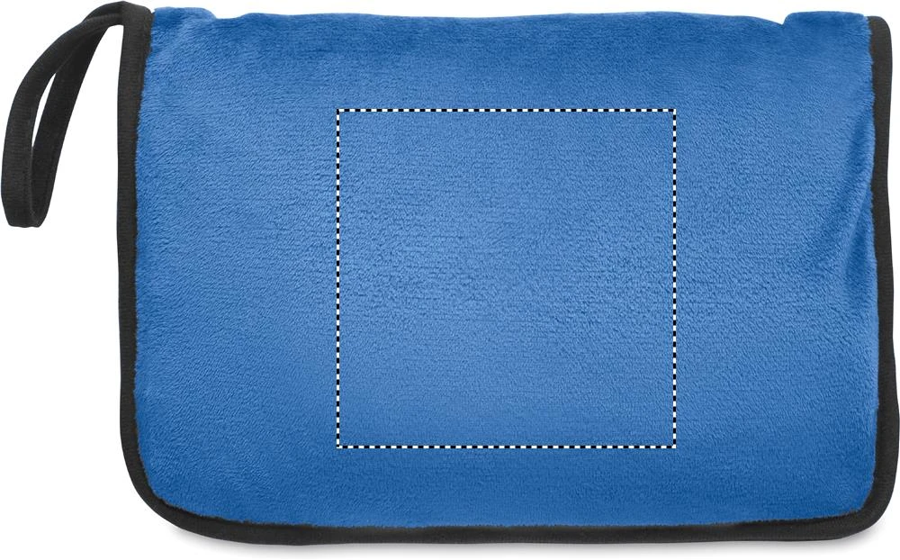 Cestovná deka 2v1 COZY – modrá – tlačová plocha – POUCH EMBROIDERY